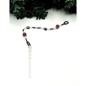 Handcrafted Beaded Suncatcher With Iridescent Garnet Glass Accent Crystals